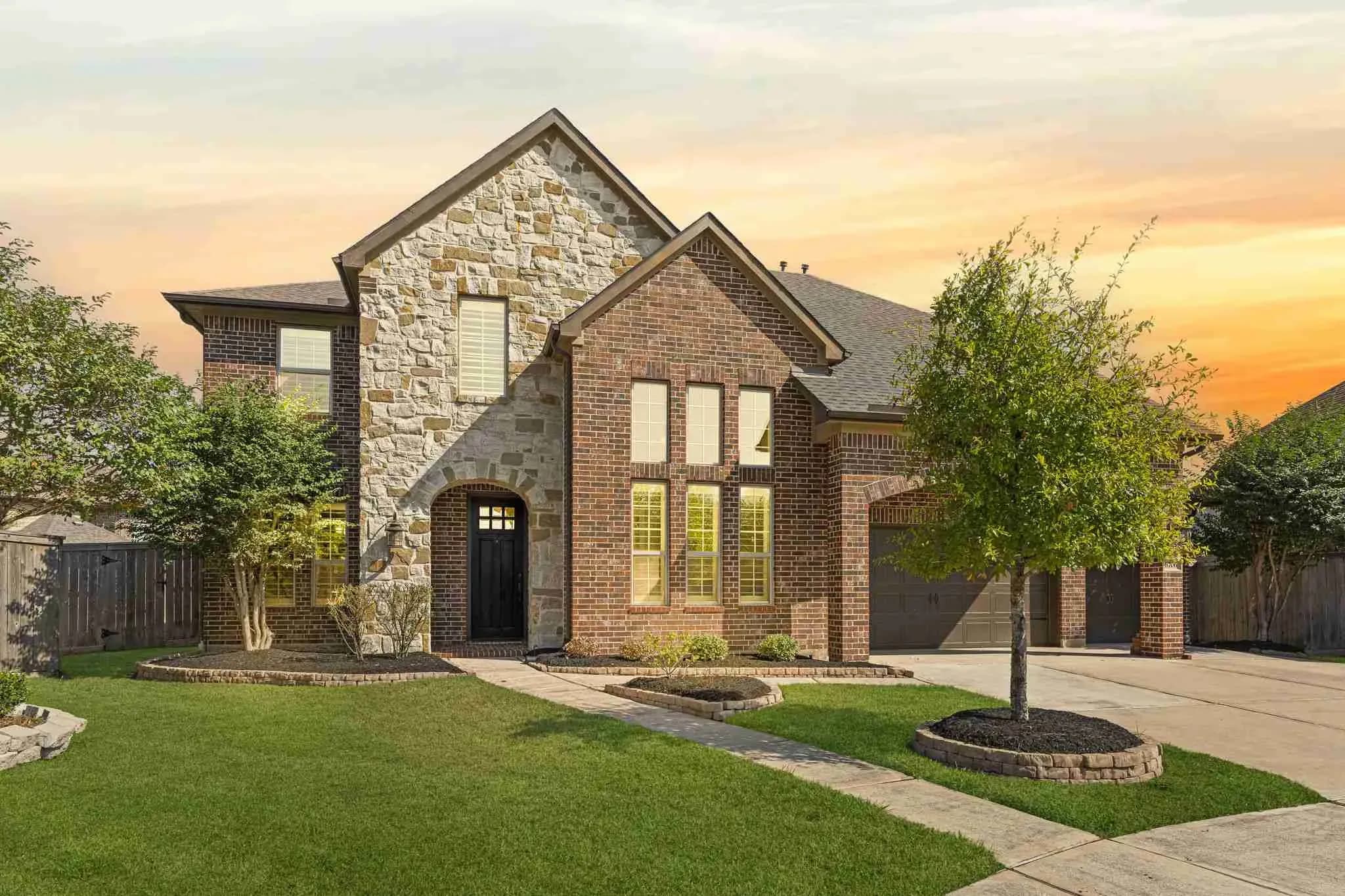 Modern Home Pool Sunset